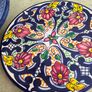 Spanish Hand Painted Ceramic wall plate, Floral Mediterranean Talavera Style Wall Art or hot pot holder Image 4
