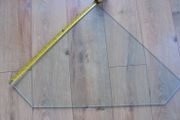 Corner glass shelf