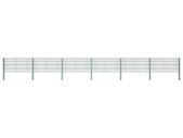 Fence Panel with Posts Iron 10.2x0.8 m Green