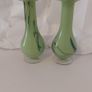 Fabulous Pair of Mid Century Matching Mouth-Blown Glass Vases In Lime Green with Swirls, Unknown Maker, Possibly Italian/Murano, Japanese or Chinese, Circa 1950 Image 3