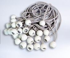 Large White Bungee Ball Ties 30cm  Pack of 10