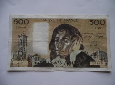 1974 France 500 Francs. Good Condition