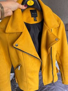 Beautiful mustard biker jacket by New Look