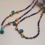 Vintage Tribal Lapis, Coral & Amber Ethnic Necklace with Turquoise Drops Image 8