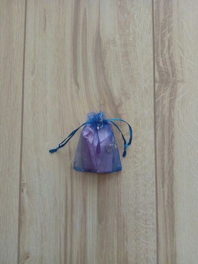 Ideal gift Silver plated silver and pink pastel crystal heart pendant only and earrings jewellery set with blue organza bag with butterfly design