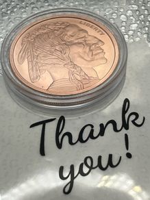 1avdp oz Fine 999 Copper Bullion Buffalo Round.(L)