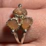Sterling Silver Ring with Peach Coloured Stones Size P Image 3