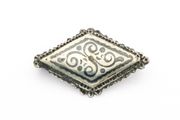 Enameled 800 Silver Brooch