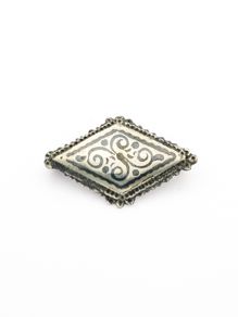 Enameled 800 Silver Brooch