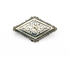 Enameled 800 Silver Brooch