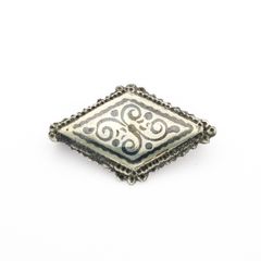 Enameled 800 Silver Brooch