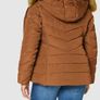 TOM TAILOR Ladies Puffer Jacket with Faux Fur Hood 1020604, Brown, XXL Image 3