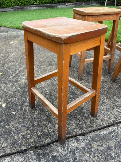 Vintage Lab stools with dished seats