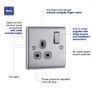 BG Electrical Brushed Steel wall outlets Image 3