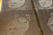 munster rugby black slate coasters