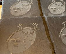 munster rugby black slate coasters