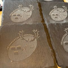 munster rugby black slate coasters
