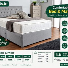 Grey Divan Bed & Mattress Sets  Free Delivery Ireland & NI