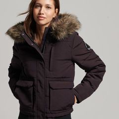 Superdry-Everest Hooded Puffer Bomber Jacket size uk 8
