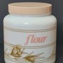 Candlelight England Milk Glass Canisters Flour & Biscuits vintage Jars Set Image 3