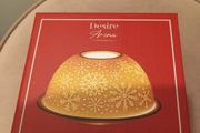 Cream ceramic chrristmas candle holder
