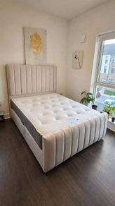 Cream bed And Mattress