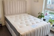 Cream bed And Mattress