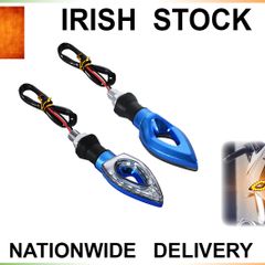 2x 12V BLUE Motorcycle Indicators Turn Signal Light