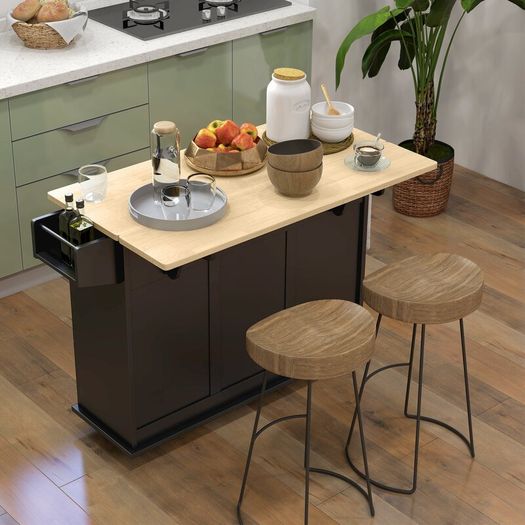 Kitchen Island with Drop Leaf