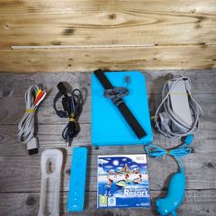 nintendo wii limited edition blue with sport resort