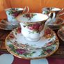 Four Good Royal Albert "Old Country Roses" Trio's Image 2