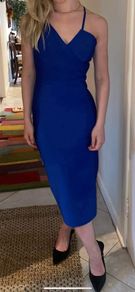 Designer Royal Blue Midi Dress