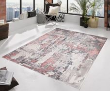 Brand New Luxury, Modern High Quality Abstract Pink Grey Rug 160/220cm
