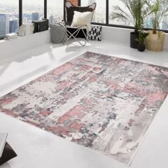 Brand New Luxury, Modern High Quality Abstract Pink Grey Rug 160/220cm