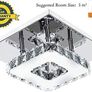 Modern LED Ceiling Lights Crystal Flush 21cm 12W 6000K Cold White Square Stainless Steel Mini Ceiling Lamp Crystal Chandelier Pendant Lighting Fixture for Bedroom,Kitchen,Living Room and Hallway (FREE POSTAGE) Image 5