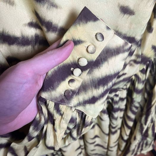 Rotate Alison Tiger Print Mini Dress Sz 8UK 4US S Long Sleeve Flowy Party