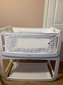 White SnuzPod 3 Bedside Crib and EXTRAS