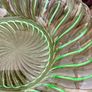 Uranium Green Vintage Glass Carnival Serving Bowl by Bagley UK Image 9