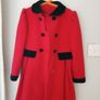 Red Christmas coat with black fur trim Image 6