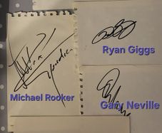 Signed blank cards by Will Ferrell, Colm Meaney, Michael Rooker, Man Utd, Colin Farrell, John Lithgow etc