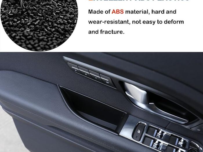 Free Tracked Postage! For Rage Rover Evoque 2016 2017 Car Plactic Black Door Storage Box Glove Container Holder Tray.