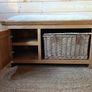 REDUCED Oak seat with wicker basket for hallway or end of the bed Image 6