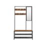 Coat Rack with mirror Coat Stand Modern Oak White Image 6