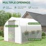 3 x 2(m) Walk-in Polytunnel Greenhouse, Zipped Roll Up Sidewalls, Mesh Door, 6 Mesh Windows, Tunnel Warm House Tent with PE Cover, Complimentary Plant Labels and Gloves, White Image 3