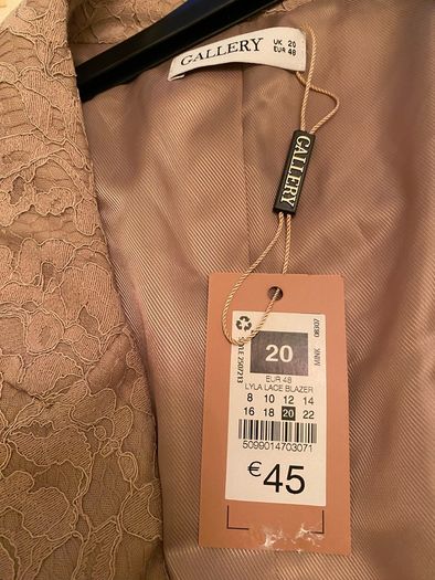 New Lilac Lace blazer size 20