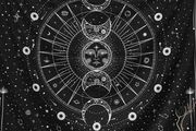 FREE EXPRESS SHIPPING Tapestry for Bedroom Aesthetic, Sun Moon Star Large Astrology Wall Hanging, Black White Psychedelic Room Decorations, Mystic Wall