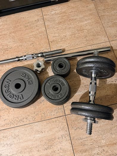 PROIRON 27kg Adjustable Dumbbell & Barbell Weight Set