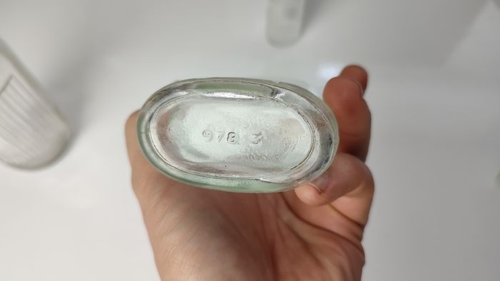 333 - Set of 3 Vintage Clear Glass Collectible Decorative Ribbed Bottles