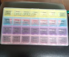 7 days pill box morning noon afternoon and evening poll organizer 28 daily compartment case perfect for travel 12 euro