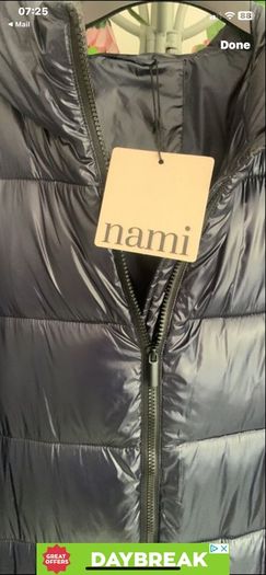 coat Navy Long puffa coat size small 10/12 boutique brand